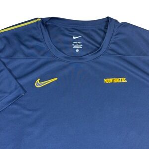 Nike‎ Dri-Fit West Virginia Mountaineers Shirt Men's XXL Blue NCAA Athletic